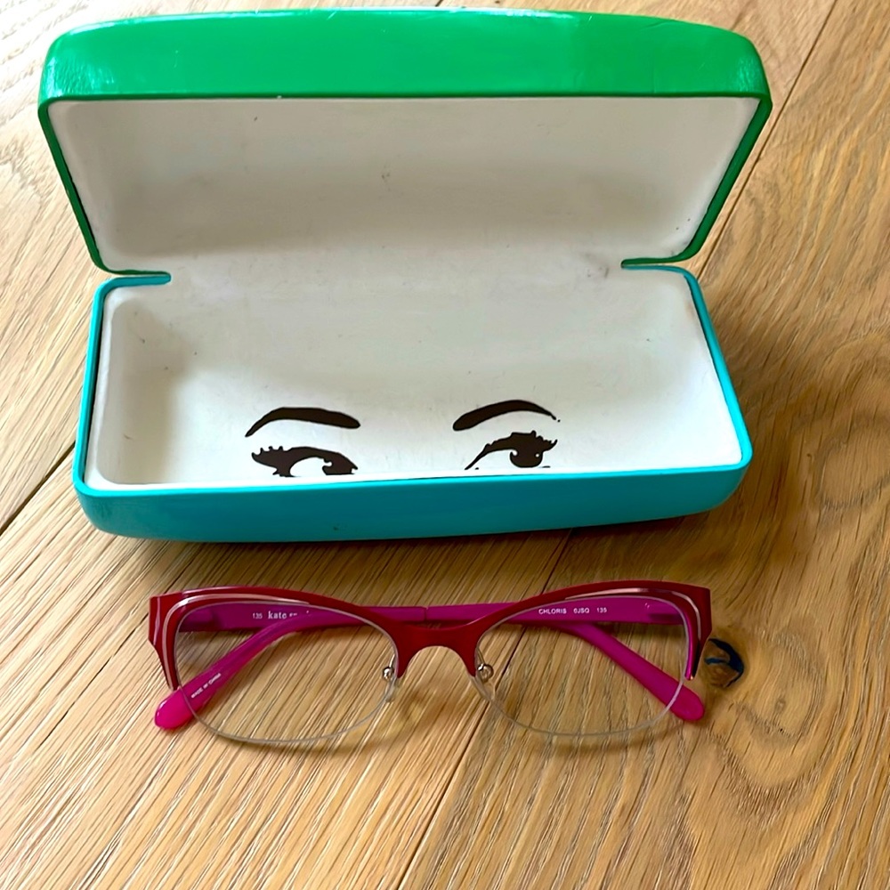 New pink - red half frame / rim Kate spade New York  ♠️ prescription eyeglasses